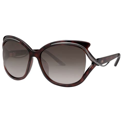 Dior Audacieuse Brown Gradient Round Ladies Sunglasses